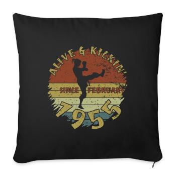 70. Geburtstag Vivant depuis 02/1955 - Housse de coussin décorative 45 x 45 cm - noir - Devant