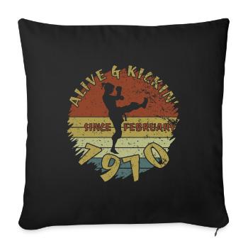 55. Geburtstag Vivant depuis 02/1970 - Housse de coussin décorative 45 x 45 cm - noir - Devant