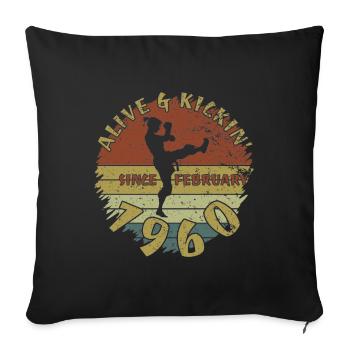 65. Geburtstag Vivant depuis 02/1960 - Housse de coussin décorative 45 x 45 cm - noir - Devant