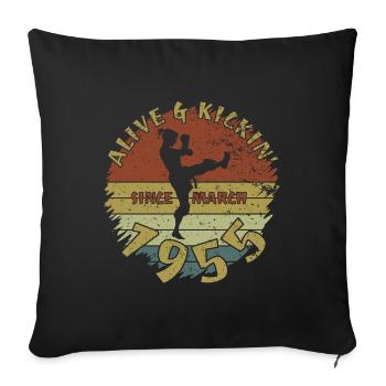 70. Geburtstag Vivant depuis 03/1955 - Housse de coussin décorative 45 x 45 cm - noir - Devant