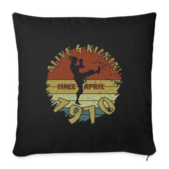 55. Geburtstag Vivant depuis 04/1970 - Housse de coussin décorative 45 x 45 cm - noir - Devant