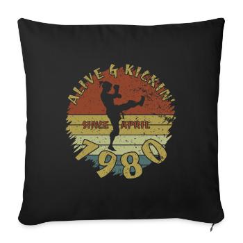 45. Geburtstag Vivant depuis 04/1980 - Housse de coussin décorative 45 x 45 cm - noir - Devant