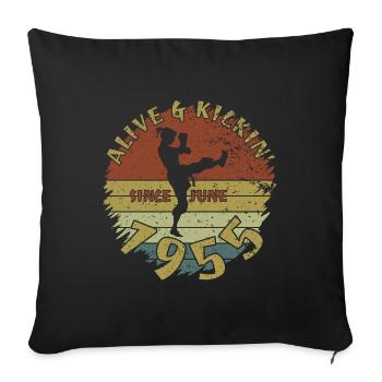 70. Geburtstag Vivant depuis 06/1955 - Housse de coussin décorative 45 x 45 cm - noir - Devant