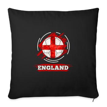Soccer country flag of England - Sofa pillowcase 17,3'' x 17,3'' (45 x 45 cm) - black - Front
