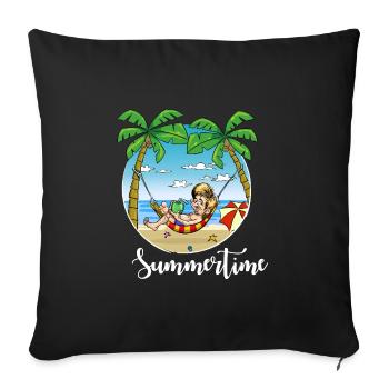 Profitez de l'été et du soleil - Housse de coussin décorative 45 x 45 cm - noir - Devant