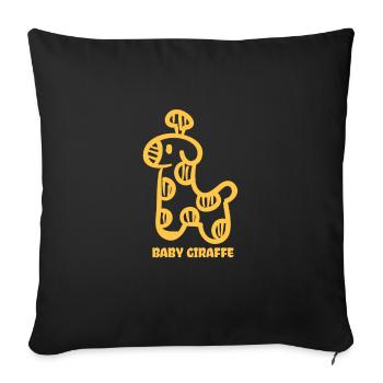 Baby giraffe - Sofa pillowcase 17,3'' x 17,3'' (45 x 45 cm) - black - Front