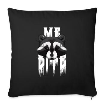 Je mords le raton laveur - Housse de coussin décorative 45 x 45 cm - noir - Devant