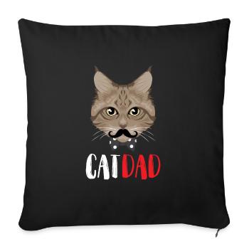 Stolzer Katzen Papa - Sofakissenbezug 45 x 45 cm - Schwarz - Vorne