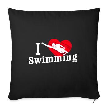 J’aime nager - Housse de coussin décorative 45 x 45 cm - noir - Devant