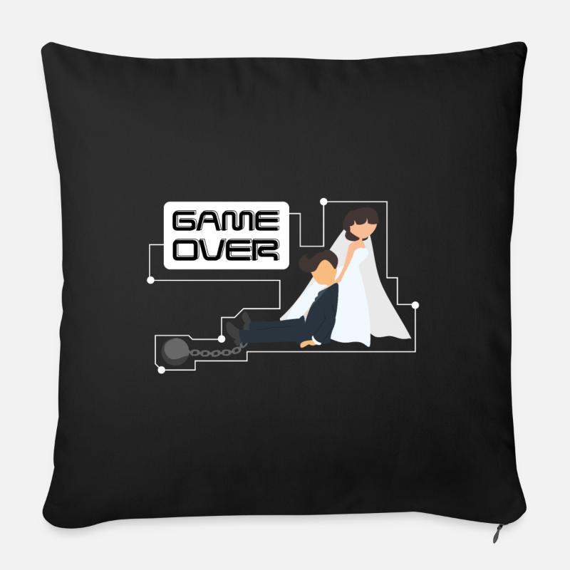 Bachelor Party Bachelor Game Over - Sofa pillowcase 17,3'' x 17,3'' (45 x 45 cm) - black