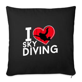 J'adore le parachutisme - Housse de coussin décorative 45 x 45 cm - noir - Devant