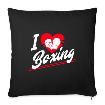 J'adore la boxe - Housse de coussin décorative 45 x 45 cm - noir - Devant