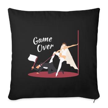 JGA Married - Game Over Bride - Bachelor - Sofakissenbezug 45 x 45 cm - Schwarz - Vorne