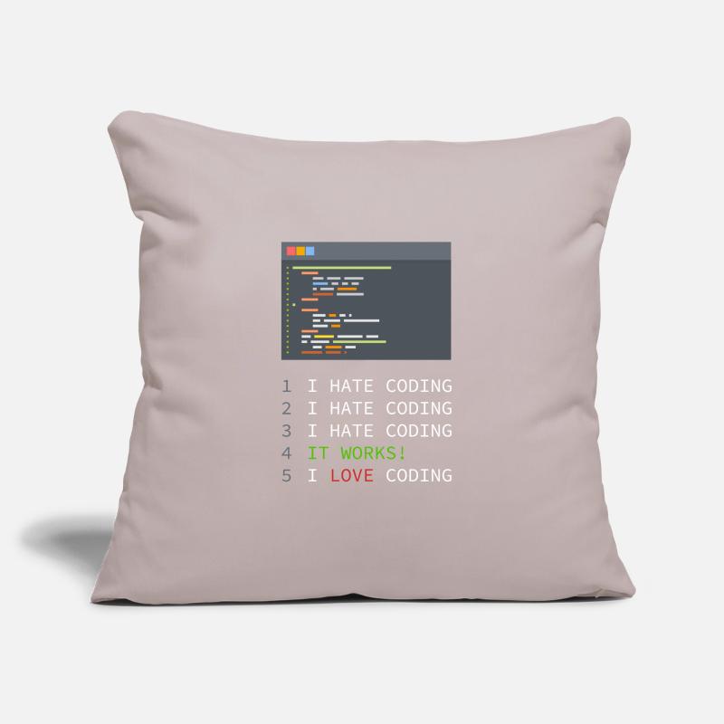 I love coding! Programmers, nerds, computers Sofa pillowcase 17,3'' x 17,3'' (45 x 45 cm)