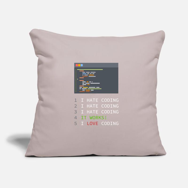I love coding! Programmers, nerds, computers Sofa pillowcase 17,3'' x 17,3'' (45 x 45 cm)