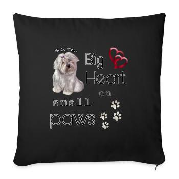 Shih Tzu shirt and accessories - Sofa pillowcase 17,3'' x 17,3'' (45 x 45 cm) - black - Front