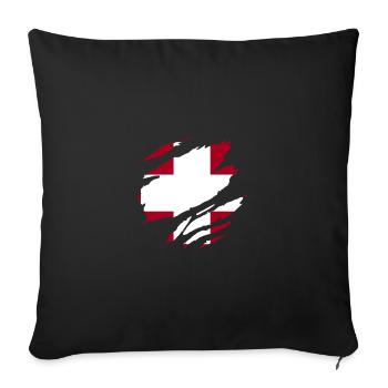 Switzerland above all| Swiss Creation - Sofa pillowcase 17,3'' x 17,3'' (45 x 45 cm) - black - Front