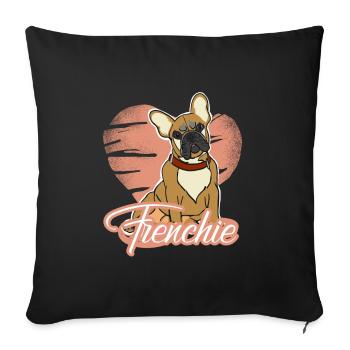 I Love French Bulldogs - Housse de coussin décorative 45 x 45 cm - noir - Devant