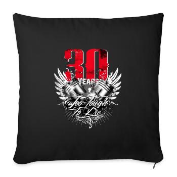 Motorcycle - 30 years - Sofa pillowcase 17,3'' x 17,3'' (45 x 45 cm) - black - Front