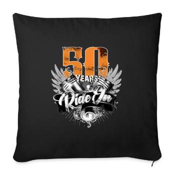 Ride on - 50 years - Sofa pillowcase 17,3'' x 17,3'' (45 x 45 cm) - black - Front