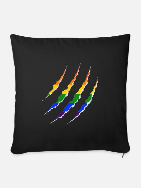 LGBT Wunde Gay Pride Regenbogen Coming Out - Sofakissenbezug 45 x 45 cm - Schwarz