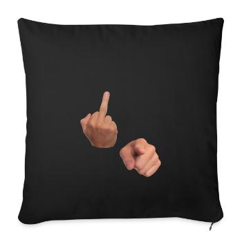Fuck You Männerhände Fick Dich Handzeichen - Sofakissenbezug 45 x 45 cm - Schwarz - Vorne