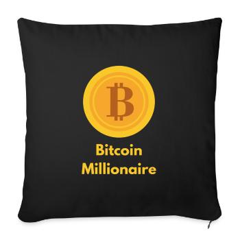 Bitcoin Millionaire Bitcoin Millionaire FUN WEAR - Sofa pillowcase 17,3'' x 17,3'' (45 x 45 cm) - black - Front
