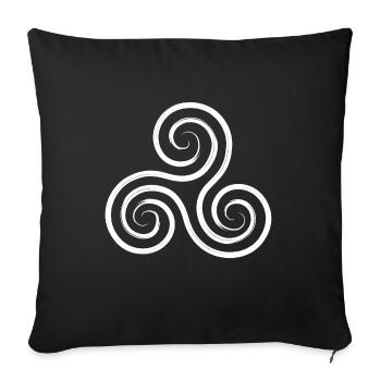 Triskele Celtic - Sofa pillowcase 17,3'' x 17,3'' (45 x 45 cm) - black - Front