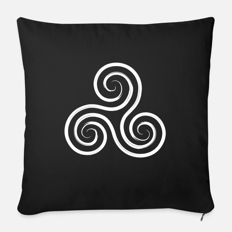 Triskele keltisch - Sofakissenbezug 45 x 45 cm - Schwarz