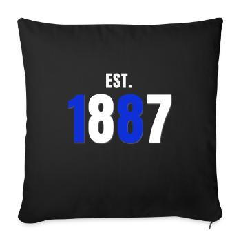 Est. 1887 Blue White Football Club (Idée cadeau) - Housse de coussin décorative 45 x 45 cm - noir - Devant