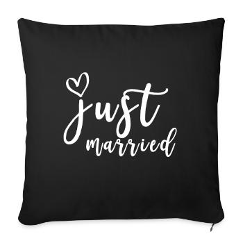 just married gift - Sofa pillowcase 17,3'' x 17,3'' (45 x 45 cm) - black - Front