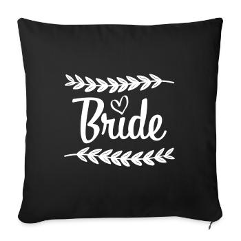 Bride Cadeau - Housse de coussin décorative 45 x 45 cm - noir - Devant