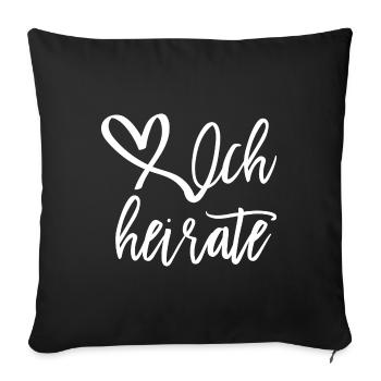 I marry gift - Sofa pillowcase 17,3'' x 17,3'' (45 x 45 cm) - black - Front