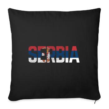 Serbie Serbie cadeau - Housse de coussin décorative 45 x 45 cm - noir - Devant