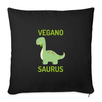 Veganosaurus Vegan Gift - Housse de coussin décorative 45 x 45 cm - noir - Devant
