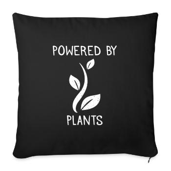Powered by Plants Vegan Geschenk - Sofakissenbezug 45 x 45 cm - Schwarz - Vorne