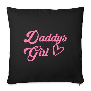 Daddys Girl Tochter Geschenk - Sofakissenbezug 45 x 45 cm - Schwarz - Vorne