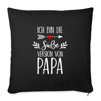 Je suis la version douce du cadeau de papa fille - Housse de coussin décorative 45 x 45 cm - noir - Devant