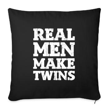 Les vrais hommes font des jumeaux - Housse de coussin décorative 45 x 45 cm - noir - Devant