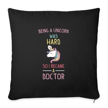 So I became a Doctor Phd Graduation Gift - Sofa pillowcase 17,3'' x 17,3'' (45 x 45 cm) - black - Front