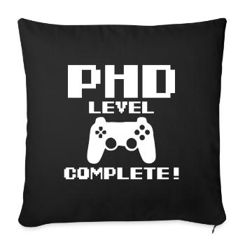 Phd Level Completet Gamer Graduation Gift - Sofa pillowcase 17,3'' x 17,3'' (45 x 45 cm) - black - Front