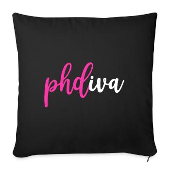 Phd diva Graduation Gift - Sofa pillowcase 17,3'' x 17,3'' (45 x 45 cm) - black - Front