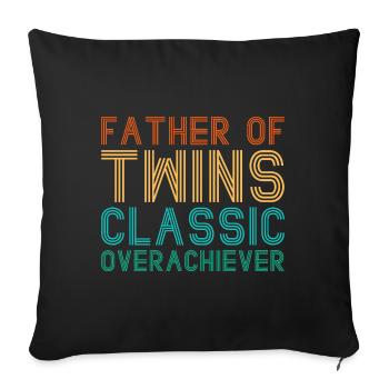 Père des jumeaux Classic Overachiever Gift - Housse de coussin décorative 45 x 45 cm - noir - Devant