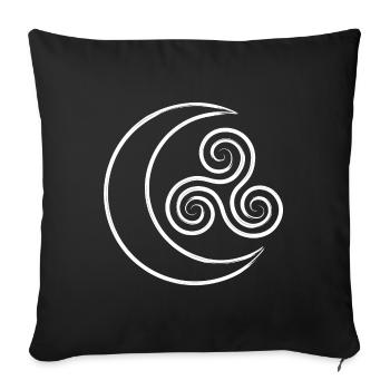 Triskele moon - Sofa pillowcase 17,3'' x 17,3'' (45 x 45 cm) - black - Front