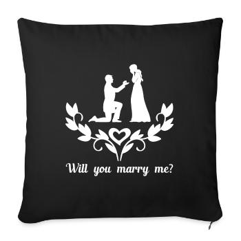 Will you Marry me Hochzeit Geschenk - Sofakissenbezug 45 x 45 cm - Schwarz - Vorne