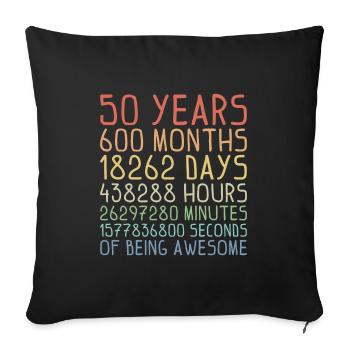 50 Years of being Awesome Geburtstag Geschenk - Sofakissenbezug 45 x 45 cm - Schwarz - Vorne