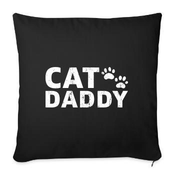 Cat Daddy Cat lover gift - Sofa pillowcase 17,3'' x 17,3'' (45 x 45 cm) - black - Front
