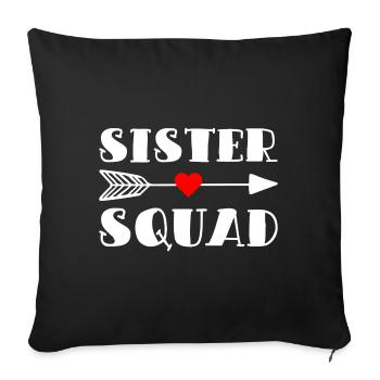 Cadeau de frère et soeur - Housse de coussin décorative 45 x 45 cm - noir - Devant