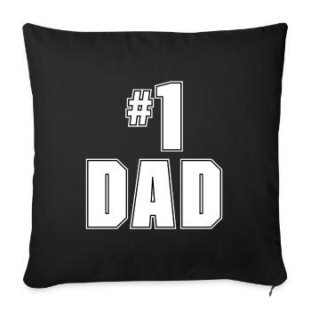 Number 1 Dad Vatertag Geschenk - Sofakissenbezug 45 x 45 cm - Schwarz - Vorne