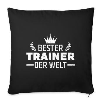 Bester Trainer der Welt Coach Geschenk - Sofakissenbezug 45 x 45 cm - Schwarz - Vorne